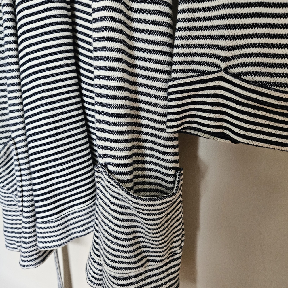 LOFT Navy and White Striped Cardigan Women's Large - Picture 4 of 5